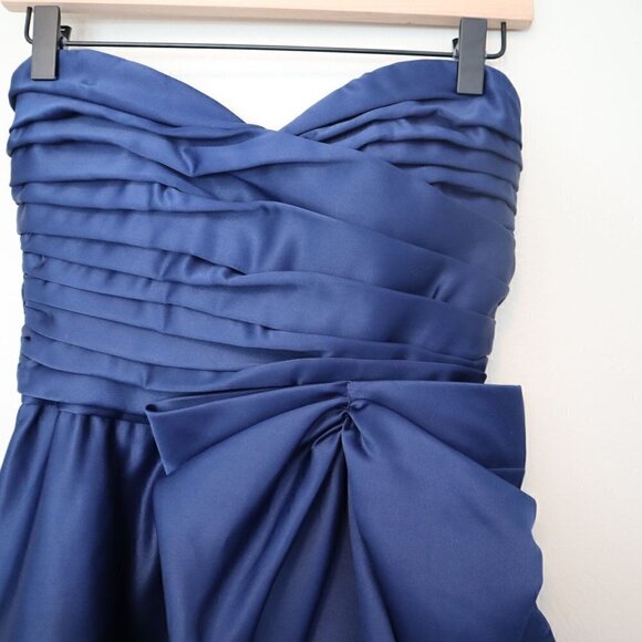 Allen Schwartz Prive Blue Puffy Strapless Party Dress Size 2 - Picture 3 of 7